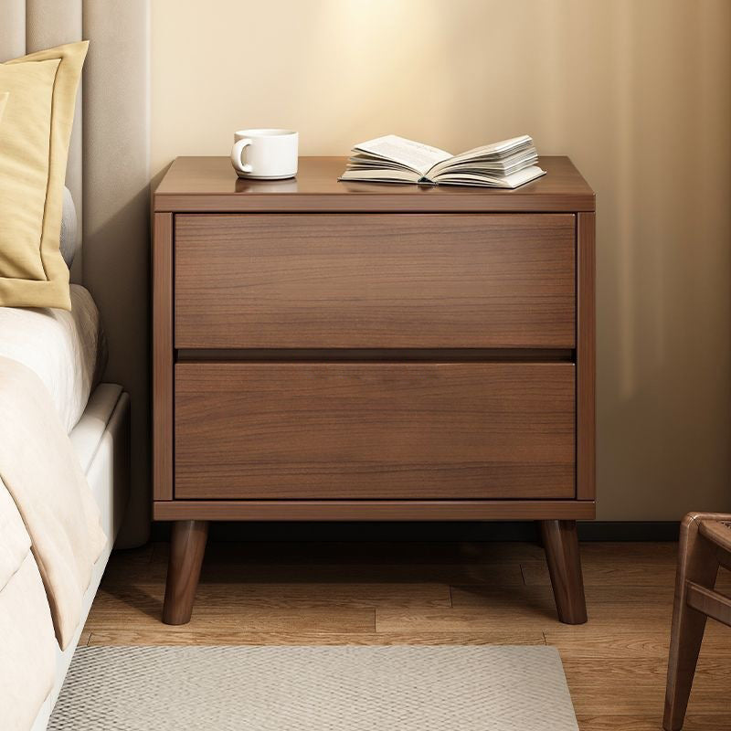 Modern Minimalist Solid Wood Eco-Board Rectangular Nightstand 2/3 Drawers For Bedroom