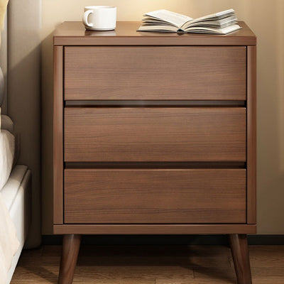 Modern Minimalist Solid Wood Eco-Board Rectangular Nightstand 2/3 Drawers For Bedroom