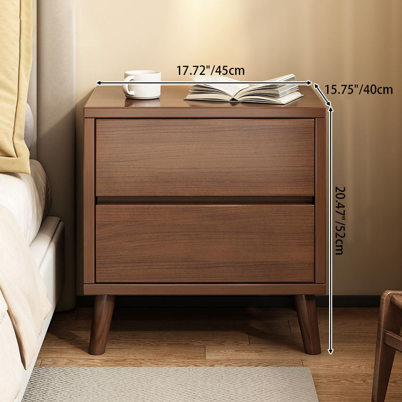 Modern Minimalist Solid Wood Eco-Board Rectangular Nightstand 2/3 Drawers For Bedroom