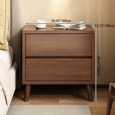 Modern Minimalist Solid Wood Eco-Board Rectangular Nightstand 2/3 Drawers For Bedroom