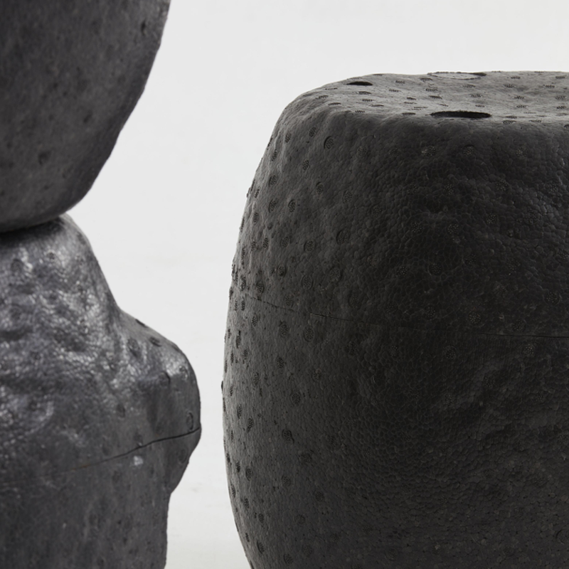 Oriental Stone-Inspired EPP Storage Stool &amp; Side Table - Lightweight Indoor Outdoor Ottoman