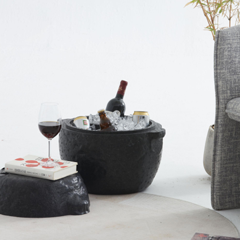 Oriental Stone-Inspired EPP Storage Stool &amp; Side Table - Lightweight Indoor Outdoor Ottoman