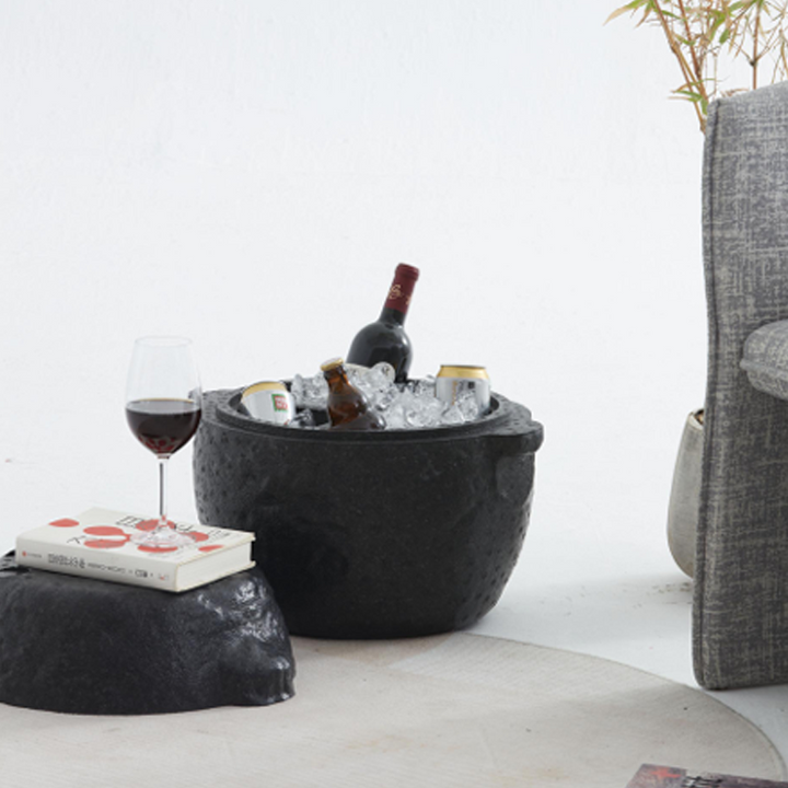 Oriental Stone-Inspired EPP Storage Stool &amp; Side Table - Lightweight Indoor Outdoor Ottoman