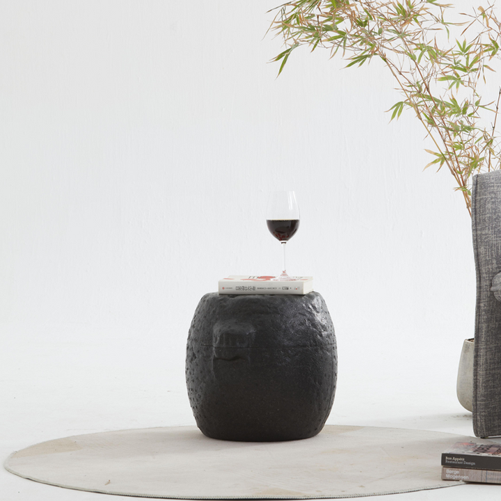 Oriental Stone-Inspired EPP Storage Stool &amp; Side Table - Lightweight Indoor Outdoor Ottoman