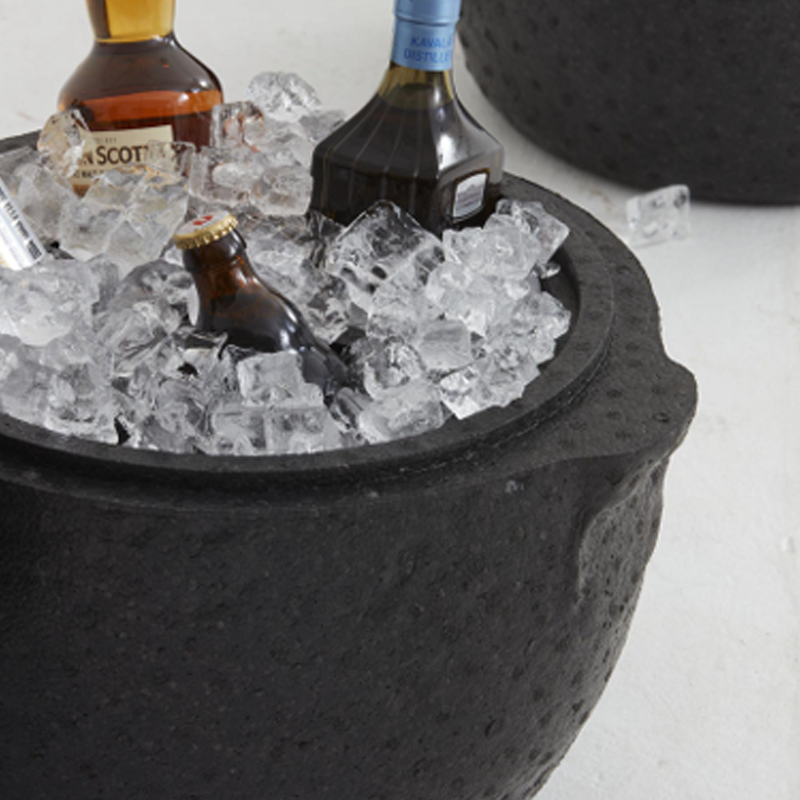 Oriental Stone-Inspired EPP Storage Stool &amp; Side Table - Lightweight Indoor Outdoor Ottoman