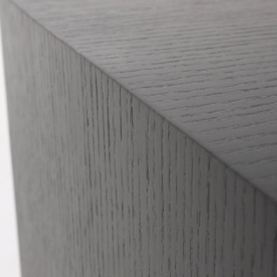 Modern Minimalist Square Gray 2-Drawer Storage Nightstand - Veneered Plywood Frame Bedside Table For Bedroom