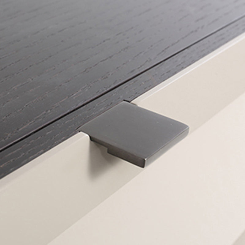 Modern Minimalist Square Gray 2-Drawer Storage Nightstand - Veneered Plywood Frame Bedside Table For Bedroom