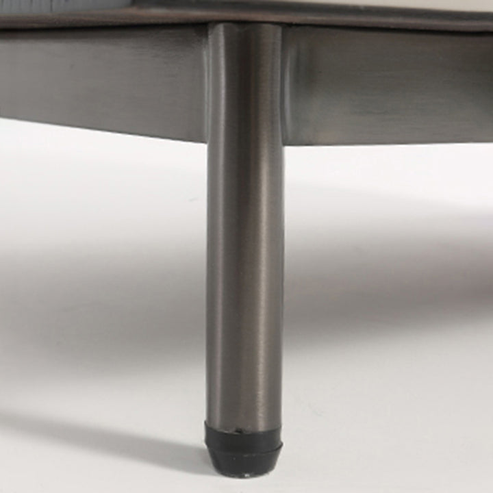 Moderner minimalistischer quadratischer grauer 2-Schubladen-Nachttisch - Furnier-Sperrholzrahmen Nachttisch für das Schlafzimmer 
