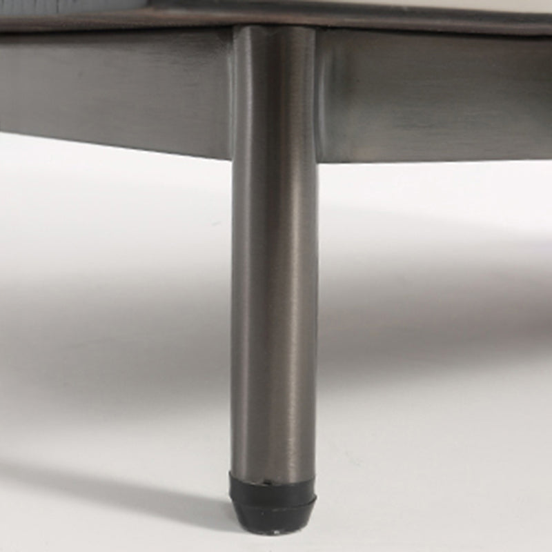 Modern Minimalist Square Gray 2-Drawer Storage Nightstand - Veneered Plywood Frame Bedside Table For Bedroom