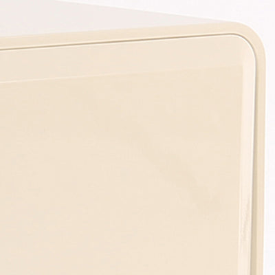 Contemporary Scandinavian Square Cream White 2-Drawer Storage Nightstand For Bedroom