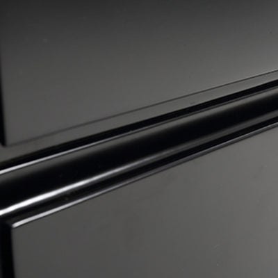 Modern Minimalist Black 2-Drawer Storage Nightstand - Matte Finish Stainless Steel Base Bedside Table For Bedroom