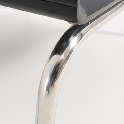 Modern Minimalist Black 2-Drawer Storage Nightstand - Matte Finish Stainless Steel Base Bedside Table For Bedroom