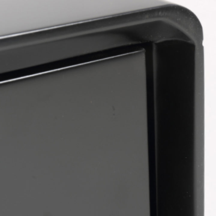 Table de chevet de rangement moderne minimaliste noire à 2 tiroirs - finition mate avec base en acier inoxydable pour chambre à coucher 