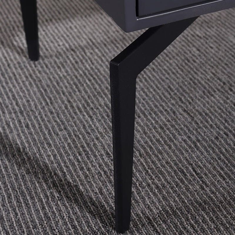 Moderner minimalistischer quadratischer dunkelgrauer Nachttisch mit 1 Schublade für das Schlafzimmer 