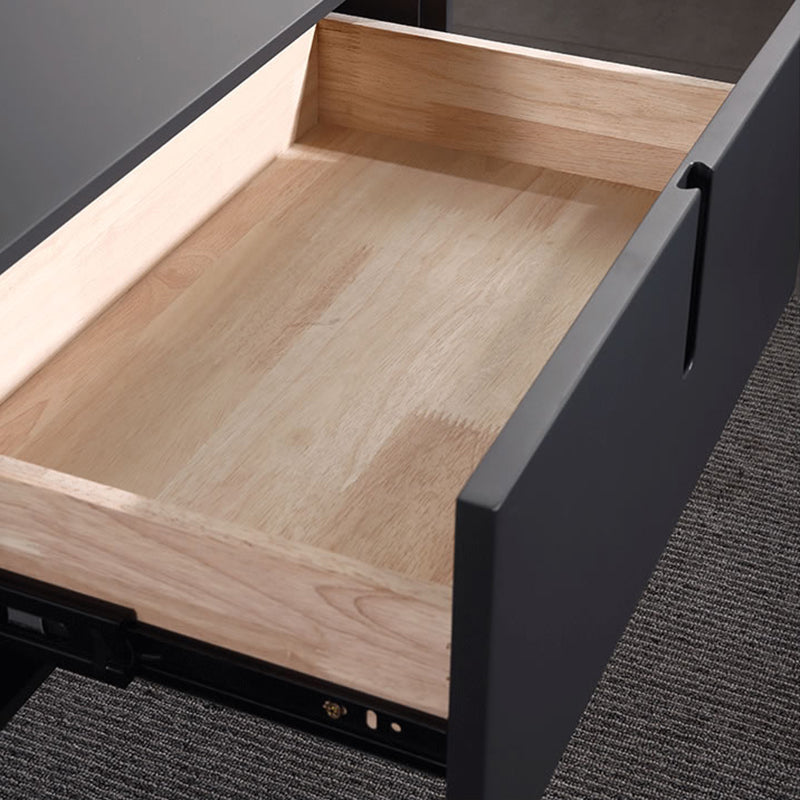 Moderner minimalistischer quadratischer dunkelgrauer Nachttisch mit 1 Schublade für das Schlafzimmer 