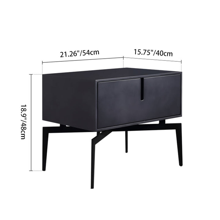 Moderner minimalistischer quadratischer dunkelgrauer Nachttisch mit 1 Schublade für das Schlafzimmer 