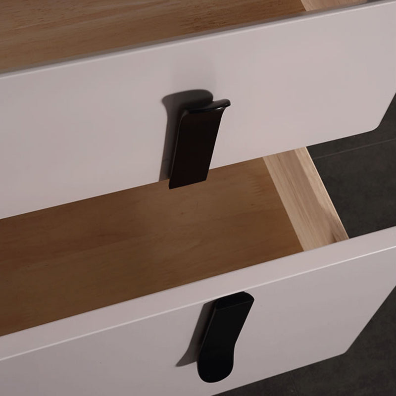 Contemporary Scandinavian Square Beige 2-Drawer Storage Nightstand - Minimalist Bedside Table For Bedroom