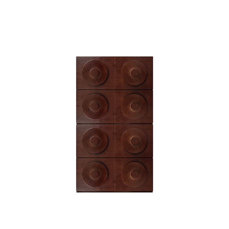 Traditional Vintage Square Rubberwood Plywood Storage Cabinet 1-Drawer &amp; 1-Cabinet For Living Room