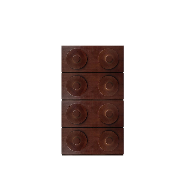 Traditional Vintage Square Rubberwood Plywood Storage Cabinet 1-Drawer &amp; 1-Cabinet For Living Room