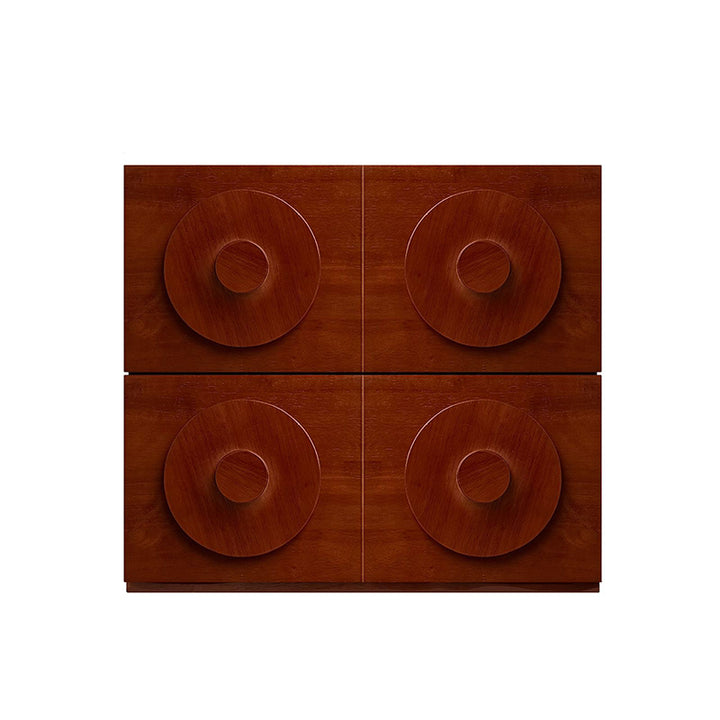Traditional Vintage Square Rubberwood Plywood Storage Cabinet 1-Drawer &amp; 1-Cabinet For Living Room