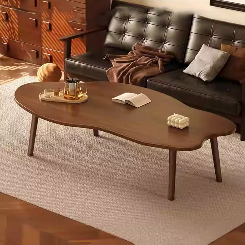 Traditioneller Vintage Runder Hochdichte-Tisch aus Massivholz 1/2-Etagen für Wohnzimmer 
