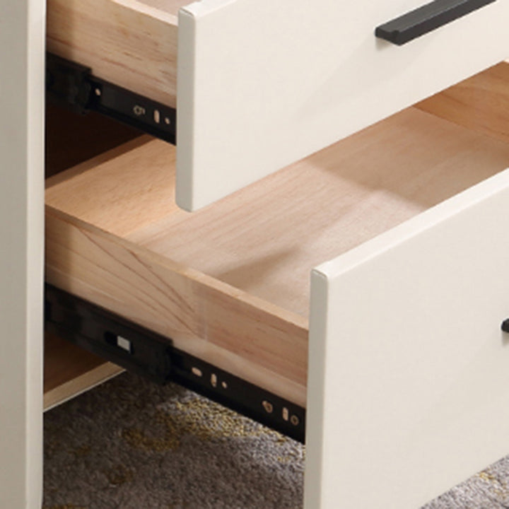 Table de chevet de rangement contemporaine scandinave beige à 2 tiroirs - table de nuit avec plateau en dalle de pierre pour chambre à coucher 