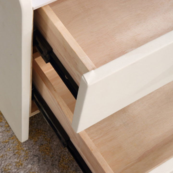 Table de chevet de rangement contemporaine scandinave beige à 2 tiroirs - table de nuit avec plateau en dalle de pierre pour chambre à coucher 