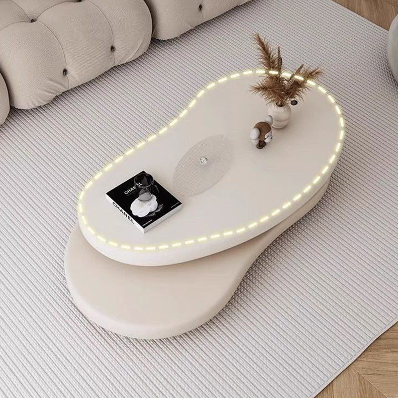 Contemporary Scandinavian Round Medium-Density Board Extendable Coffee Table For Living Room