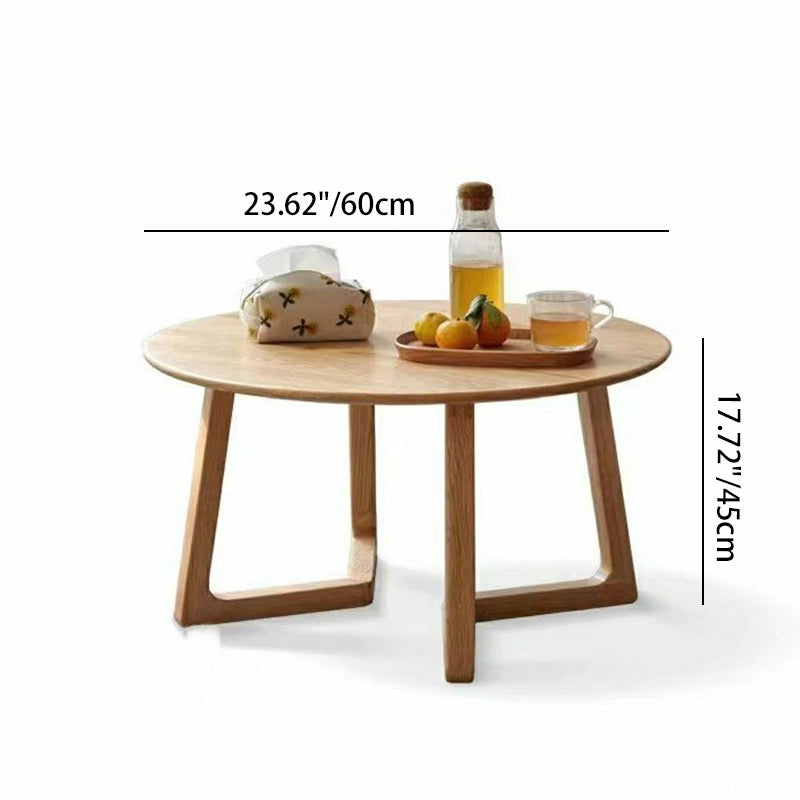Contemporary Scandinavian Round Veneered Plywood Pine Solid Wood Coffee Table For Living Room