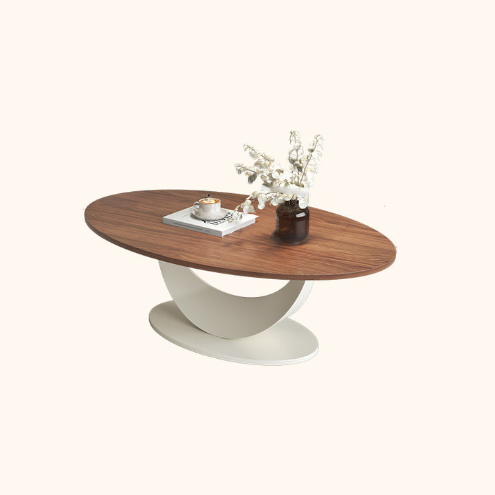 Modern Art Deco Round Plywood Iron Coffee Table For Living Room