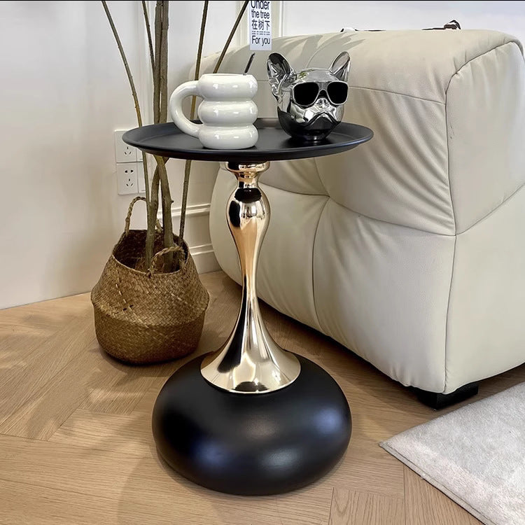 Modern Luxury Round Iron Side Table 1-Tier For Living Room