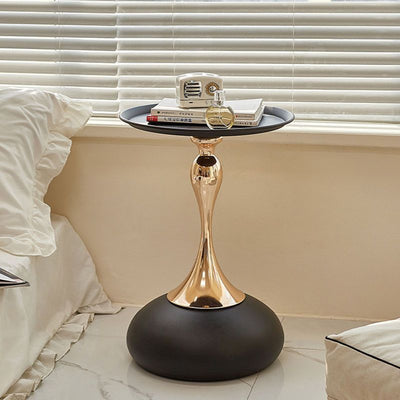 Modern Luxury Round Iron Side Table 1-Tier For Living Room