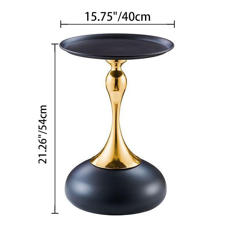 Modern Luxury Round Iron Side Table 1-Tier For Living Room