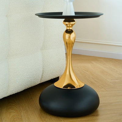 Modern Luxury Round Iron Side Table 1-Tier For Living Room