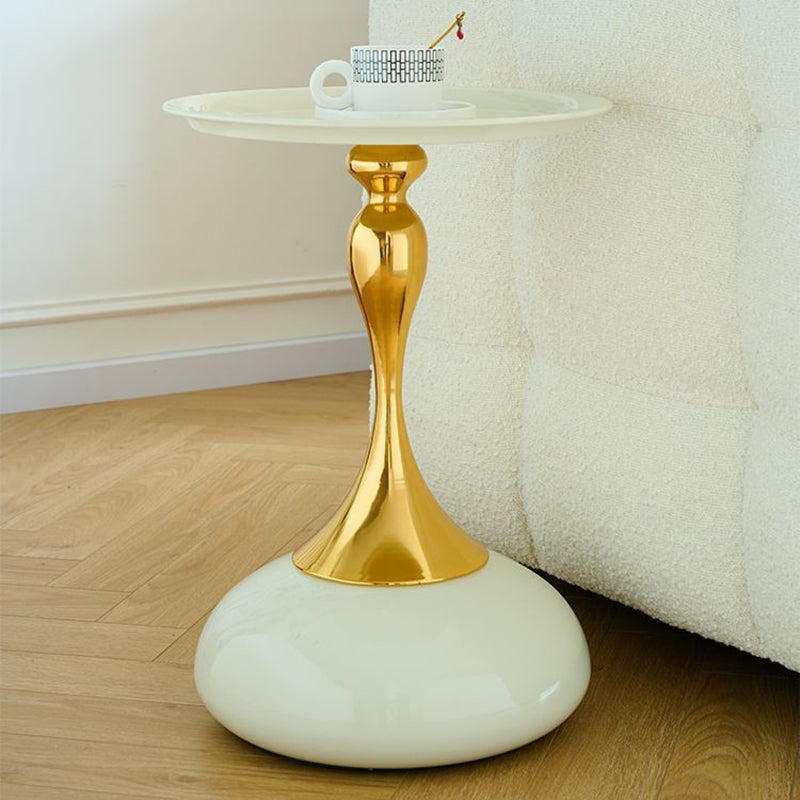 Modern Luxury Round Iron Side Table 1-Tier For Living Room