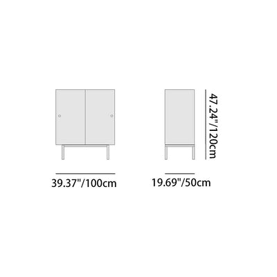 Modern Luxury Square Tempered Glass Stainless Steel Legs Storage Sideboard 1-Cabinet For Dining Room