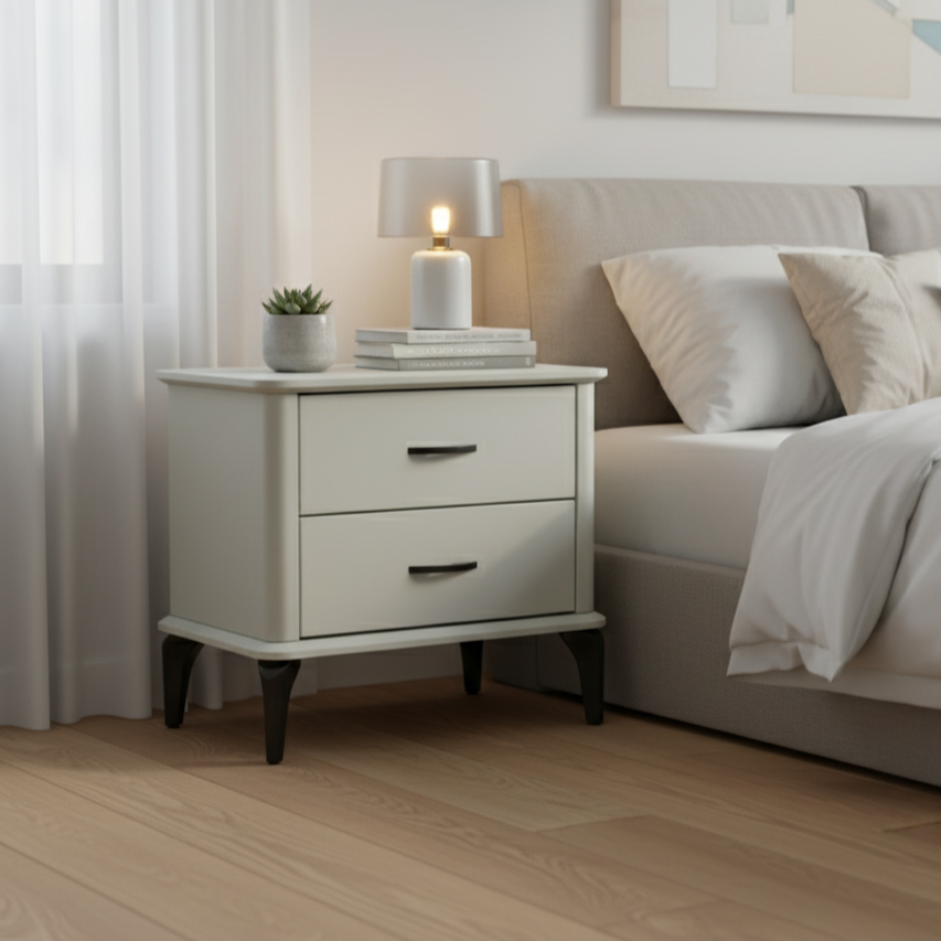 Table de chevet de rangement moderne minimaliste à 2 tiroirs - Table d&
