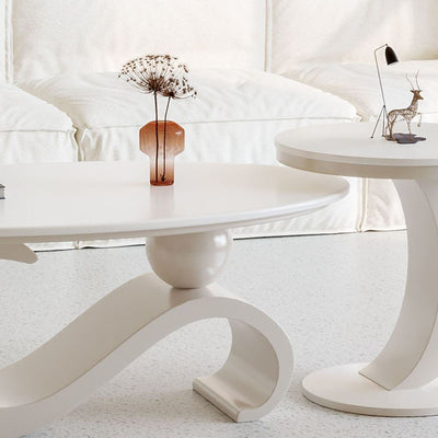 Contemporary Scandinavian Oval Stone Slab Carbon Steel Coffee Table For Living Room