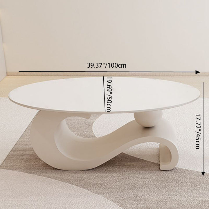 Table basse ovale contemporaine scandinave en dalle de pierre et acier au carbone pour salon 