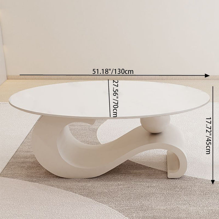 Table basse ovale contemporaine scandinave en dalle de pierre et acier au carbone pour salon 