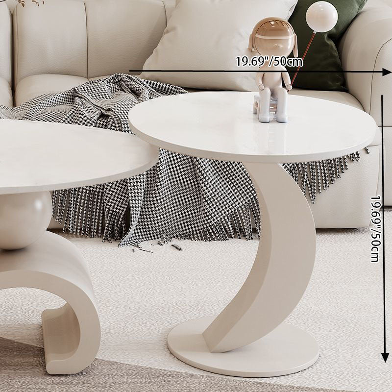 Table basse ovale contemporaine scandinave en dalle de pierre et acier au carbone pour salon 