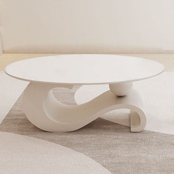 Zeitgenössischer skandinavischer ovaler Steintisch aus Kohlenstoffstahl für das Wohnzimmer 