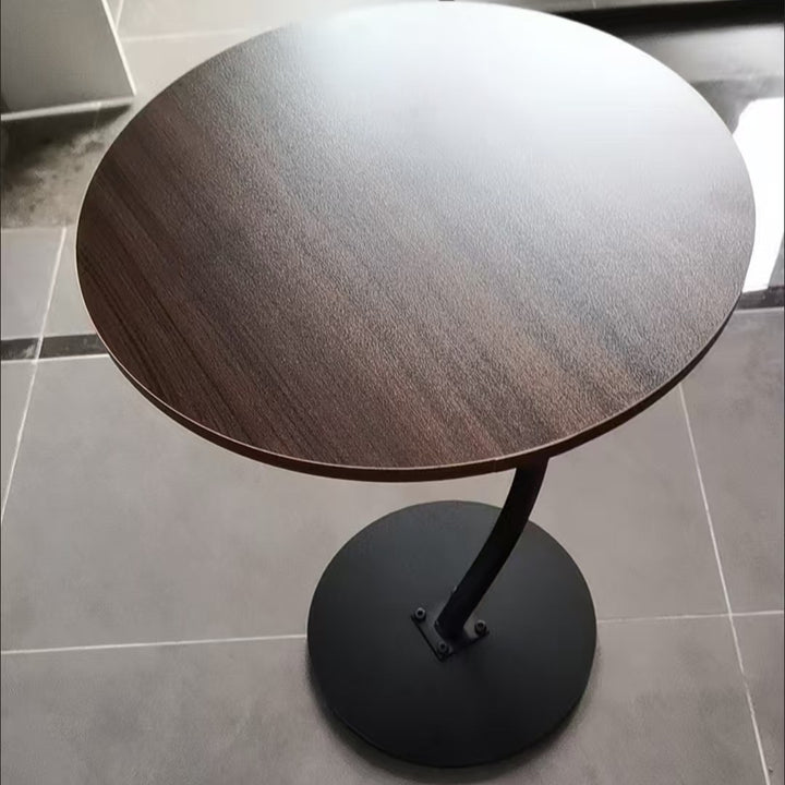 Moderner minimalistischer runder Tisch aus mitteldichter Faserplatte und Eisen, 1/2-Etage für das Wohnzimmer 