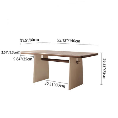 Traditional French Rectangular Stone Slab Walnut Veneer Oak Solid Wood Dining Table For Dining Room
