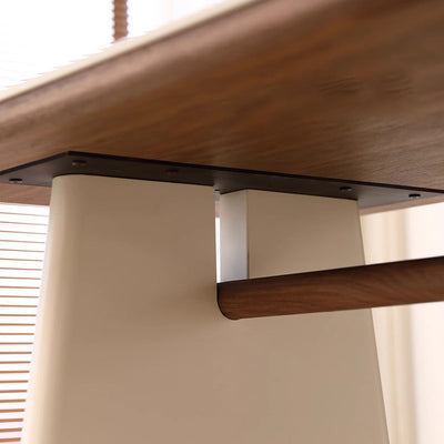 Traditional French Rectangular Stone Slab Walnut Veneer Oak Solid Wood Dining Table For Dining Room