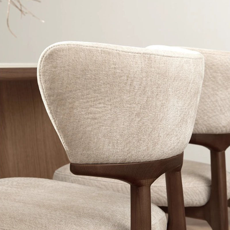 Traditional French Rectangular Fabric Stone Slab Walnut Veneer Oak Solid Wood Dining Table & Chair Set For Dining Room