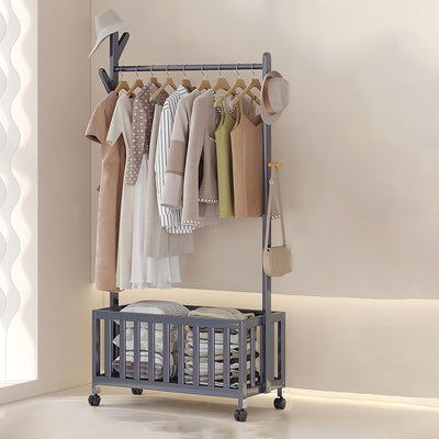 Modern Minimalist Rectangular Nan Bamboo Removable Hall Tree 1-Storage For Bedroom