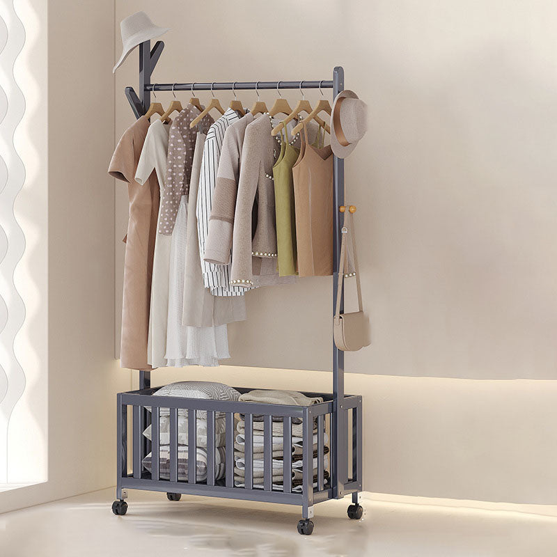 Modern Minimalist Rectangular Nan Bamboo Removable Hall Tree 1-Storage For Bedroom