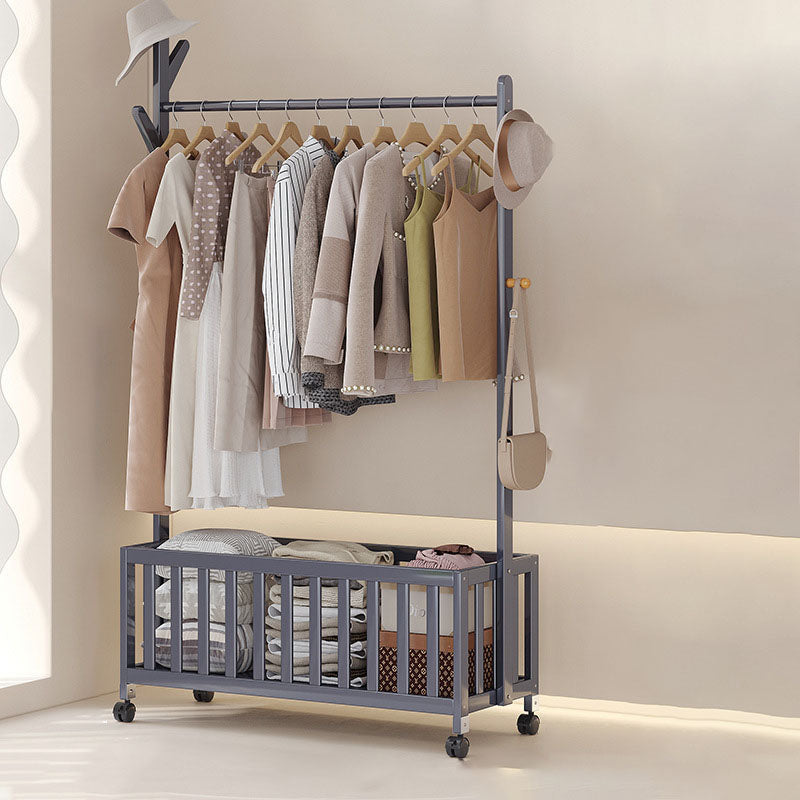 Modern Minimalist Rectangular Nan Bamboo Removable Hall Tree 1-Storage For Bedroom