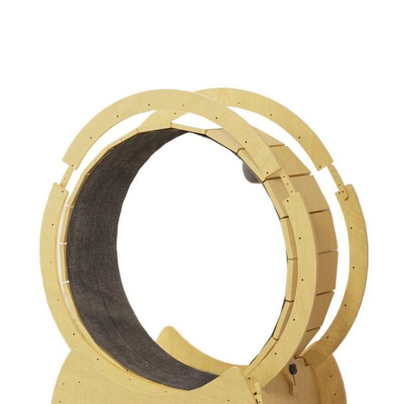 Contemporary Creative Round Multi-Layer Solid Wood Panel Silent Wheel Cat Tree For Living Room